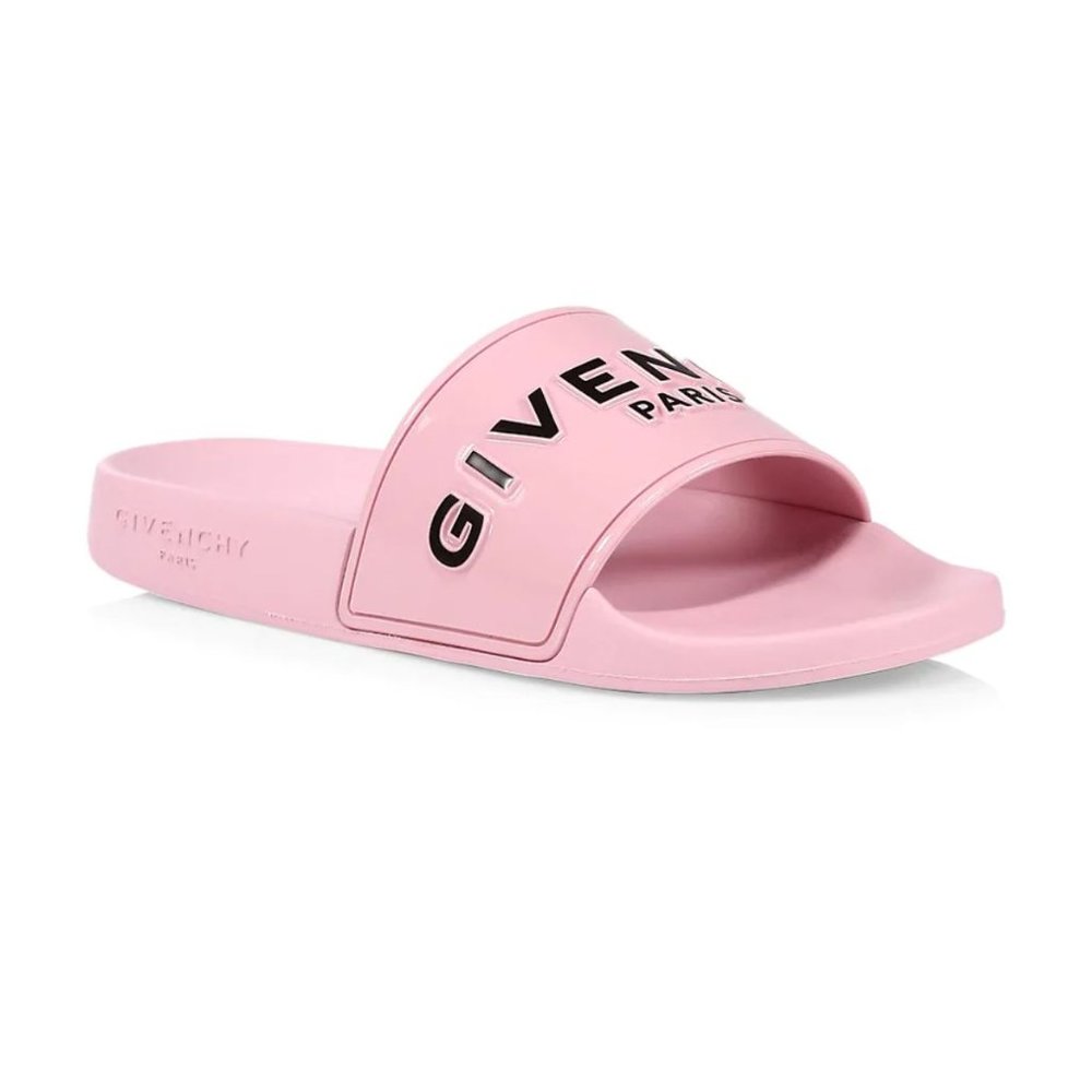 Givenchy Pink Logo Slide Sandals